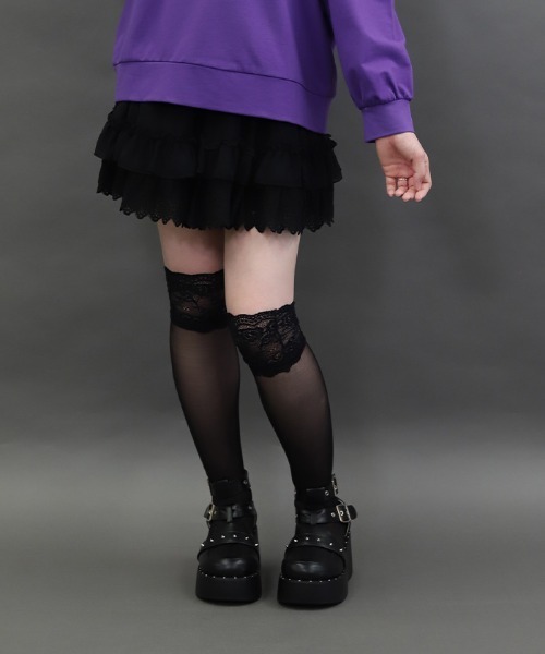 NIBBLE POISON（ニブルポイズン）の「裾レースフリルミニスカート（スカート・レディース・ワイン/ブラック・MEDIUM）」の22枚目の写真