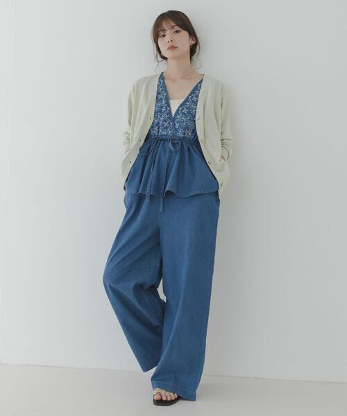 URBAN RESEARCH Sonny Label(アーバンリサーチサニーレーベル)の「クロス刺繍ペプラムサロペット(サロペット/オーバーオール・レディース・インディゴブルー/ライトインディゴブルー・36/38)」の18枚目の写真