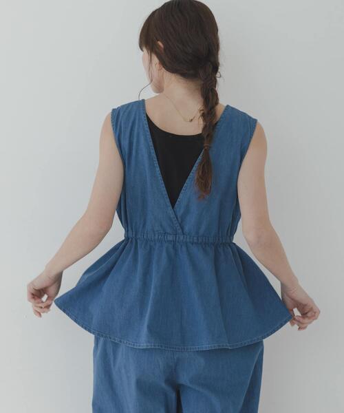 URBAN RESEARCH Sonny Label(アーバンリサーチサニーレーベル)の「クロス刺繍ペプラムサロペット(サロペット/オーバーオール・レディース・インディゴブルー/ライトインディゴブルー・36/38)」の21枚目の写真