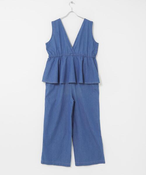 URBAN RESEARCH Sonny Label(アーバンリサーチサニーレーベル)の「クロス刺繍ペプラムサロペット(その他パンツ・レディース・インディゴブルー/ライトインディゴブルー・36/38)」の9枚目の写真