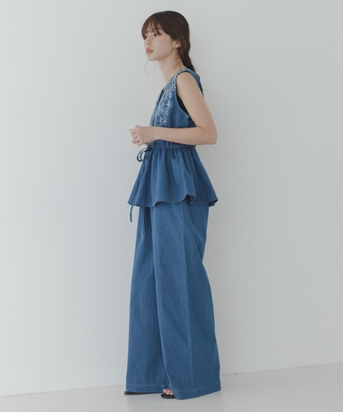 URBAN RESEARCH Sonny Label(アーバンリサーチサニーレーベル)の「クロス刺繍ペプラムサロペット(サロペット/オーバーオール・レディース・インディゴブルー/ライトインディゴブルー・36/38)」の18枚目の写真