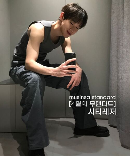 MUSINSA STANDARD（ムシンサスタンダード）の「[シティレジャー] エアリードットユーティリティ半袖シャツ [ブルーグレー]（シャツ/ブラウス・メンズ・その他・SMALL/MEDIUM/LARGE/X-LARGE/2XL）」の3枚目の写真