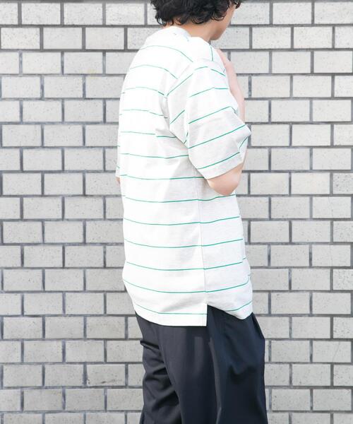 FORK&SPOON（フォークアンドスプーン）の「FORK&SPOON　プレーティングボーダーショートスリーブTシャツ（Tシャツ/カットソー・メンズ・ブラウン系その他/グリーン系その他・4/5）」の4枚目の写真