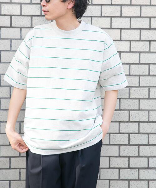 FORK&SPOON（フォークアンドスプーン）の「FORK&SPOON　プレーティングボーダーショートスリーブTシャツ（Tシャツ/カットソー・メンズ・ブラウン系その他/グリーン系その他・4/5）」の5枚目の写真