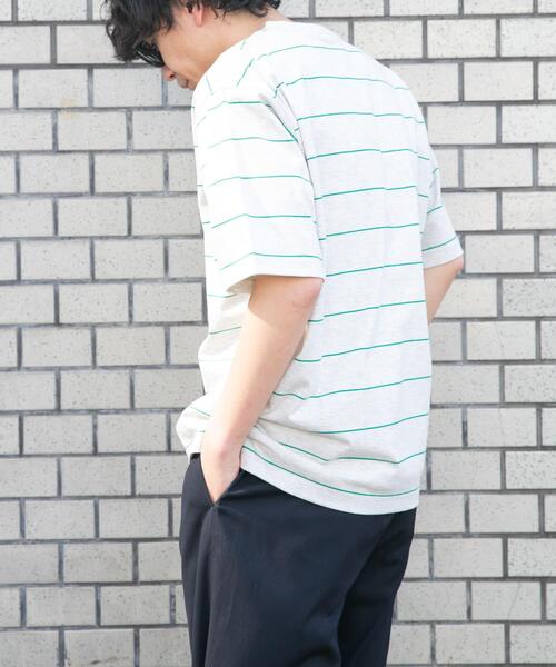 FORK&SPOON（フォークアンドスプーン）の「FORK&SPOON　プレーティングボーダーショートスリーブTシャツ（Tシャツ/カットソー・メンズ・ブラウン系その他/グリーン系その他・4/5）」の6枚目の写真