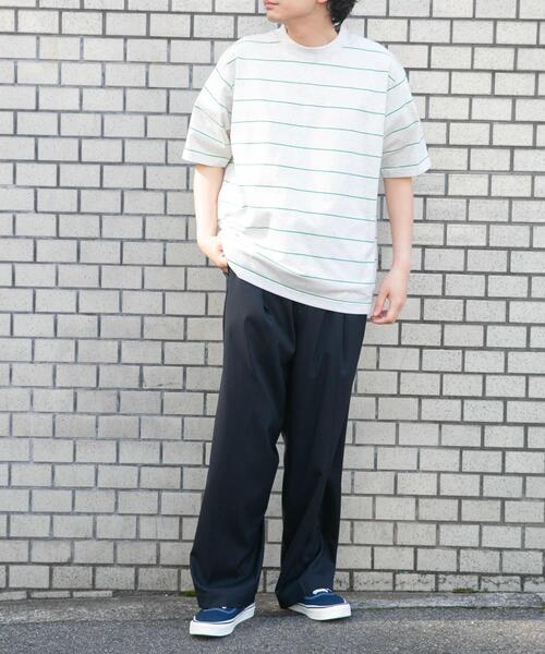 FORK&SPOON（フォークアンドスプーン）の「FORK&SPOON　プレーティングボーダーショートスリーブTシャツ（Tシャツ/カットソー・メンズ・ブラウン系その他/グリーン系その他・4/5）」の8枚目の写真