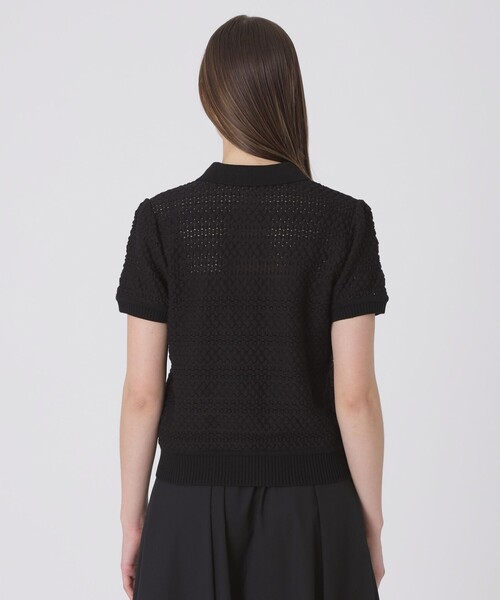 BLUE LABEL CRESTBRIDGE（ブルーレーベルクレストブリッジ）の「コットンレーシージャージーニットトップス（Tシャツ/カットソー・レディース・オフホワイト/ブラック・38）」の11枚目の写真