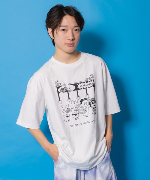 ScoLar Parity(スカラーパリティ)の「361122:通勤Parity忍者柄Tシャツ(Tシャツ/カットソー・レディース・パープル/ブラック/オフホワイト・M/S)」の2枚目の写真