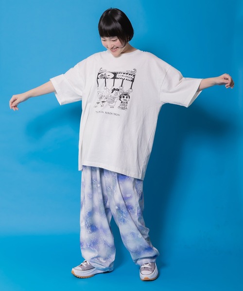 ScoLar Parity(スカラーパリティ)の「361122:通勤Parity忍者柄Tシャツ(Tシャツ/カットソー・レディース・パープル/ブラック/オフホワイト・M/S)」の12枚目の写真