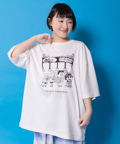 ScoLar Parity(スカラーパリティ)の「361122:通勤Parity忍者柄Tシャツ(Tシャツ/カットソー・レディース・パープル/ブラック/オフホワイト・M/S)」の13枚目の写真