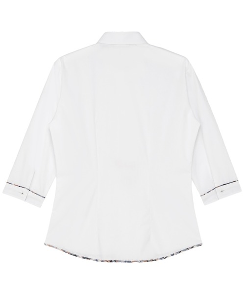 TOKYO SHIRTS（トウキョウシャツ）の「【透け防止】 形態安定ノンアイロン レギュラー 7分袖ビジネスワイシャツ（ビジネスシャツ・レディース・ホワイト・S/M/L/LL/XL）」の2枚目の写真