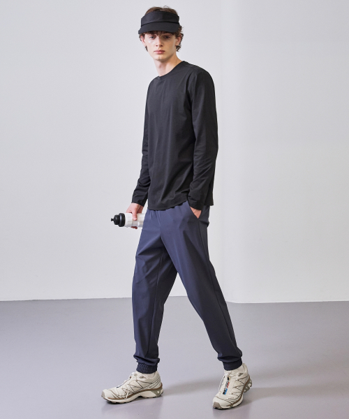 BASIC HOUSE(ベーシックハウス)の「スーパーストレッチスパンバンディングジョガーパンツ_ダークグレー(スウェットパンツ・メンズ・チャコールグレー・28inch/30inch/32inch/34inch/36inch)」の5枚目の写真