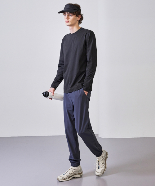 BASIC HOUSE(ベーシックハウス)の「スーパーストレッチスパンバンディングジョガーパンツ_ダークグレー(スウェットパンツ・メンズ・チャコールグレー・28inch/30inch/32inch/34inch/36inch)」の6枚目の写真