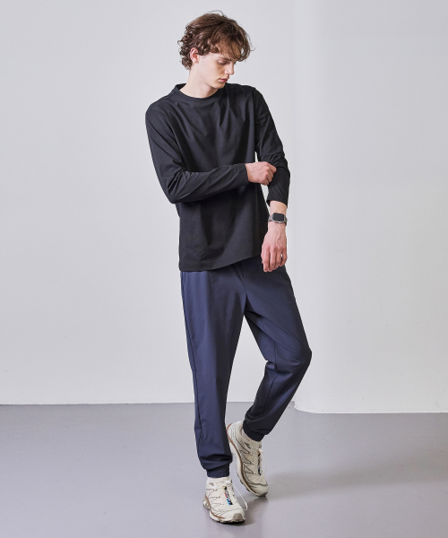 BASIC HOUSE(ベーシックハウス)の「スーパーストレッチスパンバンディングジョガーパンツ_ダークグレー(スウェットパンツ・メンズ・チャコールグレー・28inch/30inch/32inch/34inch/36inch)」の7枚目の写真