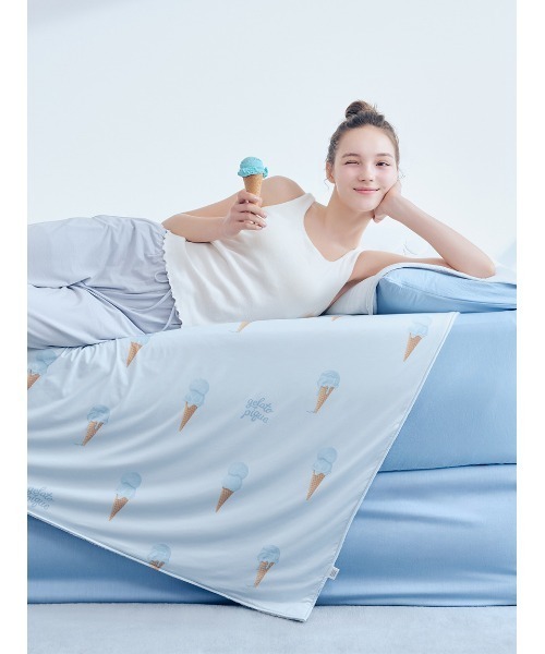 ジェラートピケ　アイス柄 リバーシブルケット Sleep】【接触冷感】アイス柄 リバーシブルケット（寝具）｜gelato