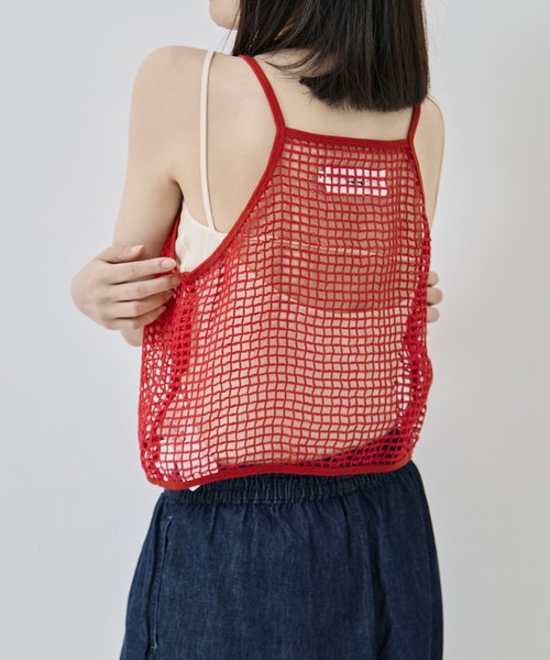 JANE SMITH / JOHN SMITH（ジェーンスミスジョンスミス）の「[JANE SMITH/ジェーン・スミス]SQUARE MESH CAMISOLE（キャミソール・レディース・オリーブ/レッド・38）」の6枚目の写真