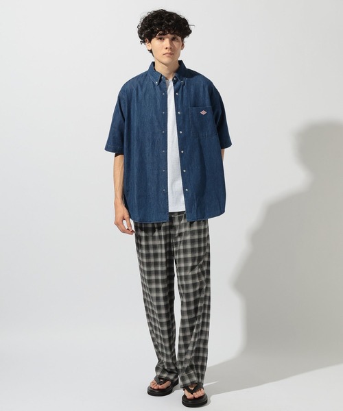 DANTON(ダントン)の「【DANTON(ダントン)】ドットボタン ボタンダウン半袖シャツ(シャツ/ブラウス・メンズ・ブルー・MEDIUM/LARGE)」の2枚目の写真