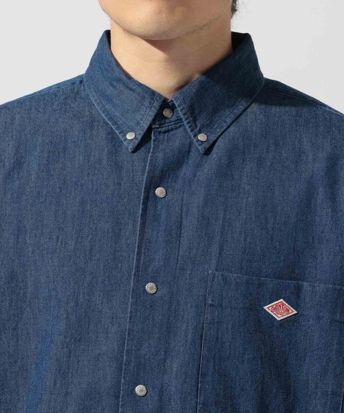 DANTON(ダントン)の「【DANTON(ダントン)】ドットボタン ボタンダウン半袖シャツ(シャツ/ブラウス・メンズ・ブルー・MEDIUM/LARGE)」の8枚目の写真