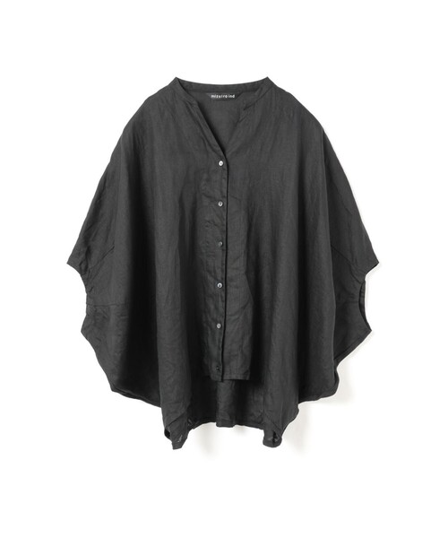 mizuiroind（ミズイロインド）の「mizuiro ind リネンスタンドカラーコクーンシャツ（シャツ/ブラウス・レディース・グレー系その他/ライトブルー/ブラック/オフホワイト/ブラック系その他・FREE）」の3枚目の写真
