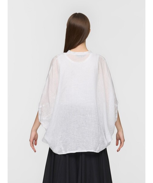 mizuiroind（ミズイロインド）の「mizuiro ind リネンスタンドカラーコクーンシャツ（シャツ/ブラウス・レディース・グレー系その他/ライトブルー/ブラック/オフホワイト/ブラック系その他・FREE）」の15枚目の写真