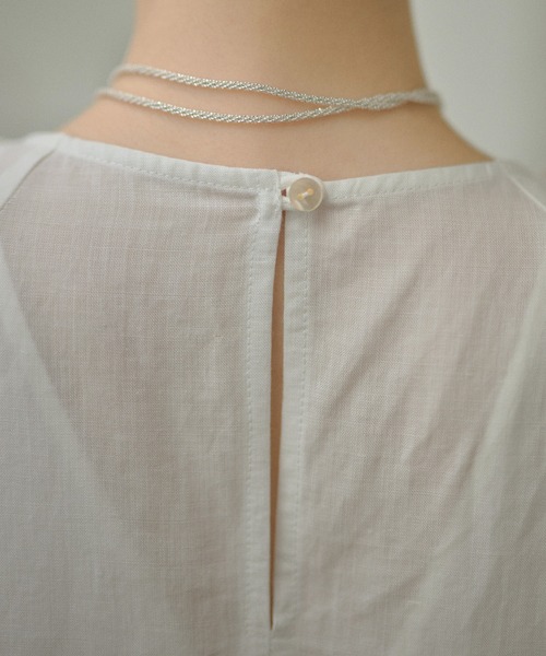 LAULEN(ローレン)の「Drape front cotton blend long dress /コットンブレンドフロントコンシャスロングワンピース(ワンピース・レディース・ホワイト/ブラック・FREE)」の11枚目の写真