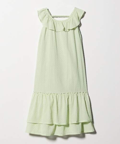 green label relaxing（グリーンレーベルリラクシング）の「ドットフリルワンピース / キッズ 140cm-160cm（ワンピース・キッズ・ライム/オレンジ・160cm/140cm/150cm）」の2枚目の写真