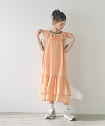 green label relaxing | ドットフリルワンピース / キッズ 140cm-160cm(ワンピース)