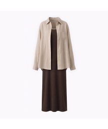 [SET] Semi Sheer Shirt + Long Dress Set-up (3colors)