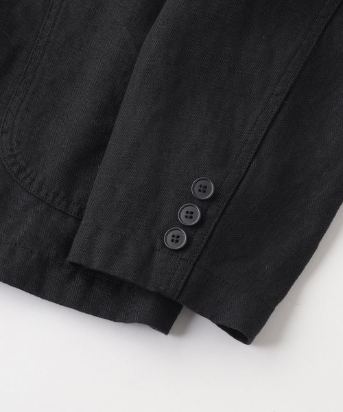 JOURNAL STANDARD（ジャーナルスタンダード）の「TRISECT2 / ヘビー リネン ヘリンボーン ジャケット（その他アウター・メンズ・ブラック・MEDIUM/LARGE）」の3枚目の写真
