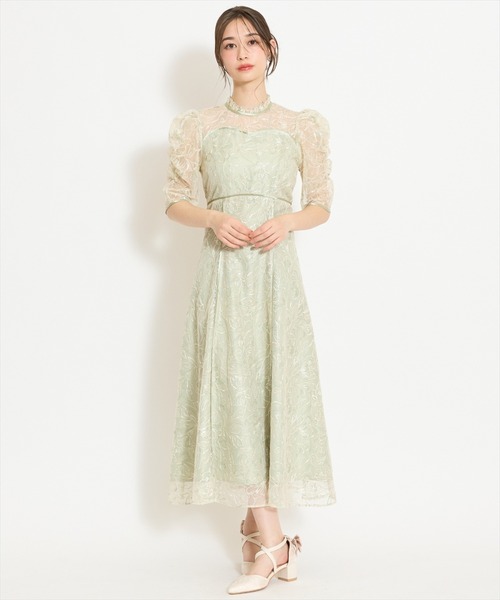WILLSELECTION（ウィルセレクション）の「パイピングライン刺繍ワンピース（ドレス・レディース・チャコールグレー/ミント/ピンク・FREE）」の8枚目の写真