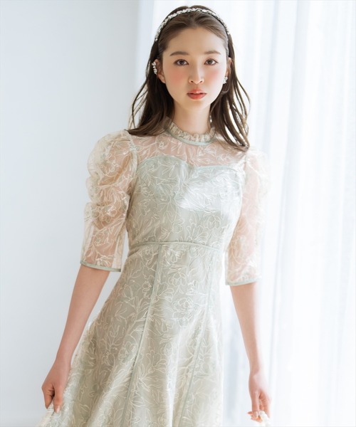 WILLSELECTION（ウィルセレクション）の「パイピングライン刺繍ワンピース（ドレス・レディース・チャコールグレー/ミント/ピンク・FREE）」の9枚目の写真