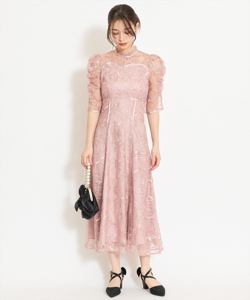 WILLSELECTION（ウィルセレクション）の「パイピングライン刺繍ワンピース（ドレス・レディース・チャコールグレー/ミント/ピンク・FREE）」の10枚目の写真