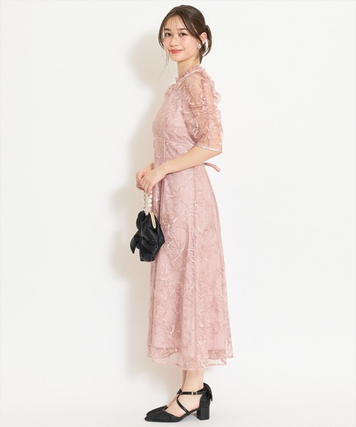 WILLSELECTION（ウィルセレクション）の「パイピングライン刺繍ワンピース（ドレス・レディース・チャコールグレー/ミント/ピンク・FREE）」の11枚目の写真