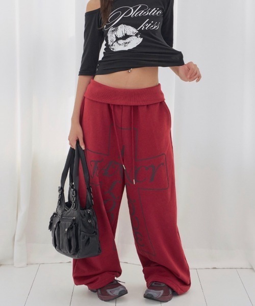 FANCY CLUB(ファンシークラブ)の「【FANCY CLUB】FROSS BANDING SWEATPANTS / 【ファンシークラブ】フロスバンディングスウェットパンツ(スウェットパンツ・レディース・アイボリー/ブルー/ブラック/レッド・ONE SIZE)」の21枚目の写真