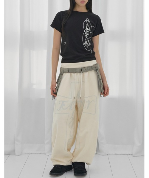 FANCY CLUB(ファンシークラブ)の「【FANCY CLUB】FROSS BANDING SWEATPANTS / 【ファンシークラブ】フロスバンディングスウェットパンツ(スウェットパンツ・レディース・アイボリー/ブルー/ブラック/レッド・ONE SIZE)」の12枚目の写真