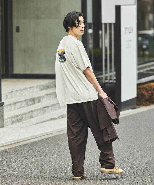 FREAK'S STORE(フリークスストア)の「【新色追加】速乾素材 リラックスフィット イージーパンツ リネン風/LINEN LIKE EASY PANT(その他パンツ・メンズ・チャコールグレー/ブラック/ブラウン/オフホワイト/グリーン・MEDIUM/SMALL/LARGE)」の11枚目の写真