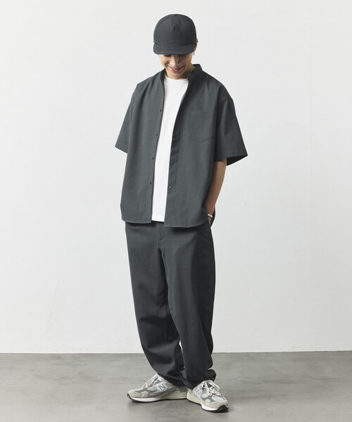 FREAK'S STORE(フリークスストア)の「【新色追加】速乾素材 リラックスフィット イージーパンツ リネン風/LINEN LIKE EASY PANT(その他パンツ・メンズ・チャコールグレー/ブラック/ブラウン/オフホワイト/グリーン・MEDIUM/SMALL/LARGE)」の6枚目の写真