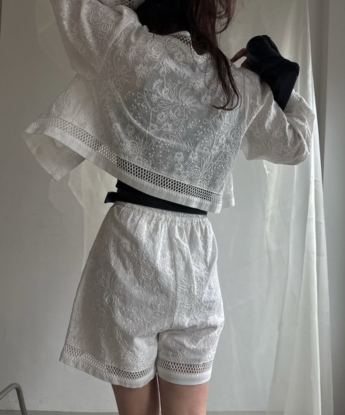 WILLFULLY(ウィルフリー)の「cotton lace trimming S/PT(その他パンツ・レディース・ブラック/ホワイト/ネイビー・FREE)」の4枚目の写真