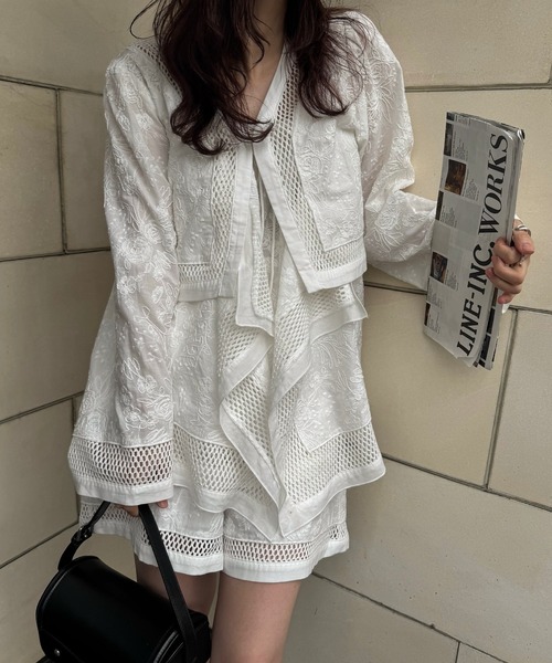 WILLFULLY(ウィルフリー)の「cotton lace trimming S/PT(その他パンツ・レディース・ブラック/ホワイト/ネイビー・FREE)」の5枚目の写真