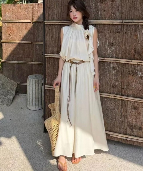 セール】ノースリーブ ワイドパンツ セットアップ（セットアップ