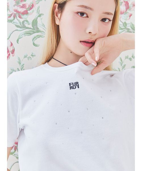 FURFUR(ファーファー)の「ラインストーンロゴ刺繍Tシャツ(Tシャツ/カットソー・レディース・ピンク/ホワイト/イエロー/ブラック・F)」の17枚目の写真