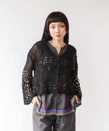 Three Four Time（スリーフォータイム）の「クロシェMIX編みカーディガン（カーディガン/ボレロ）」