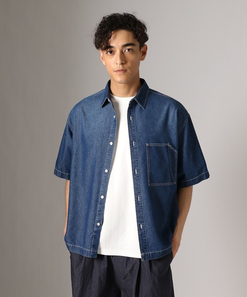 BAYFLOW(ベイフロー)の「【接触冷感】デニムシャツ(シャツ/ブラウス・メンズ・スカイブルー/ブルー・LARGE/MEDIUM)」の4枚目の写真