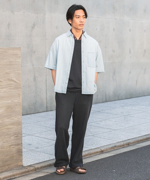 BAYFLOW(ベイフロー)の「【接触冷感】デニムシャツ(シャツ/ブラウス・メンズ・スカイブルー/ブルー・LARGE/MEDIUM)」の7枚目の写真