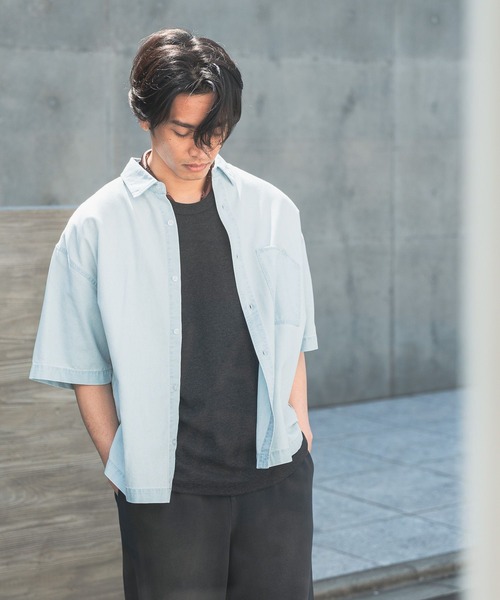 BAYFLOW(ベイフロー)の「【接触冷感】デニムシャツ(シャツ/ブラウス・メンズ・スカイブルー/ブルー・LARGE/MEDIUM)」の9枚目の写真