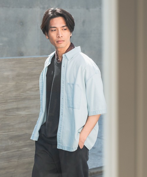 BAYFLOW(ベイフロー)の「【接触冷感】デニムシャツ(シャツ/ブラウス・メンズ・スカイブルー/ブルー・LARGE/MEDIUM)」の10枚目の写真