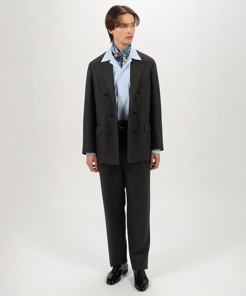 TOMORROWLAND (トゥモローランド)の「シルクモヘヤトロピカル ダブルブレステッド6Bジャケット(テーラードジャケット・メンズ・チャコールグレー・48/50/44/46)」の2枚目の写真