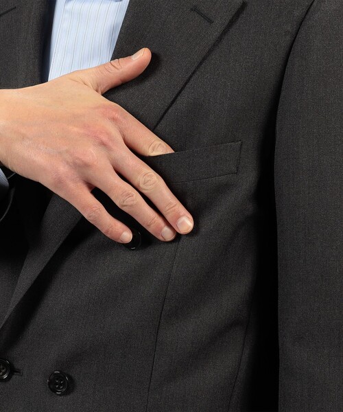 TOMORROWLAND (トゥモローランド)の「シルクモヘヤトロピカル ダブルブレステッド6Bジャケット(テーラードジャケット・メンズ・チャコールグレー・48/50/44/46)」の10枚目の写真