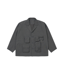 Multi Pocket Batwing Jacket [GREY]