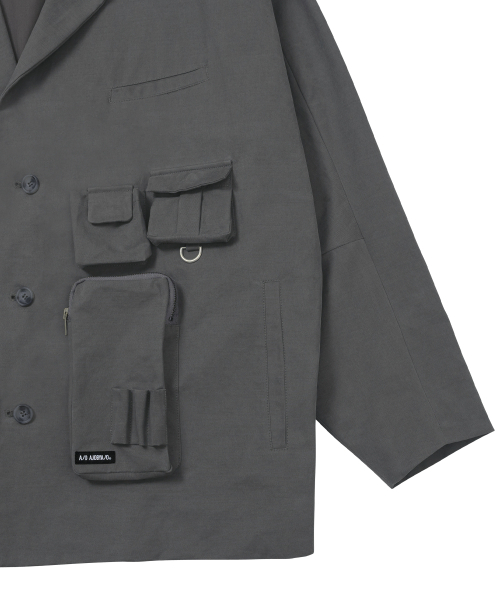 AJOBYAJO（アジョバイアジョ）の「Multi Pocket Batwing Jacket [GREY]（テーラードジャケット・メンズ・その他・FREE）」の6枚目の写真